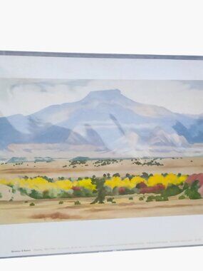 Georgia OKeeffe Pedernal 1940s Art Print Desert Flat Top Mountain Ghost Ranch